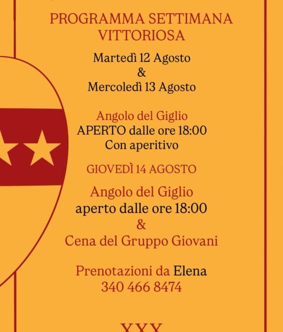 Programma settimana vittoriosa